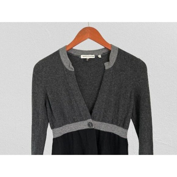 Bergdorf Goodman Knitted Cashmere Cardigan Gray Color-block Size XSmall - Picture 2 of 11